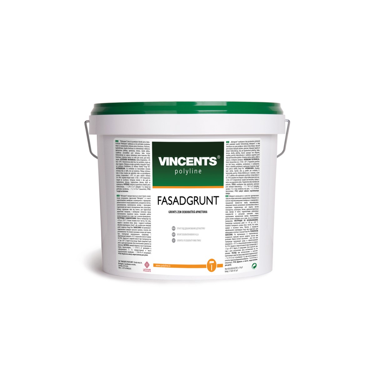 Vincents Polyline Fasadgrunt grunts zem dekoratīvā apmetuma, 4kg